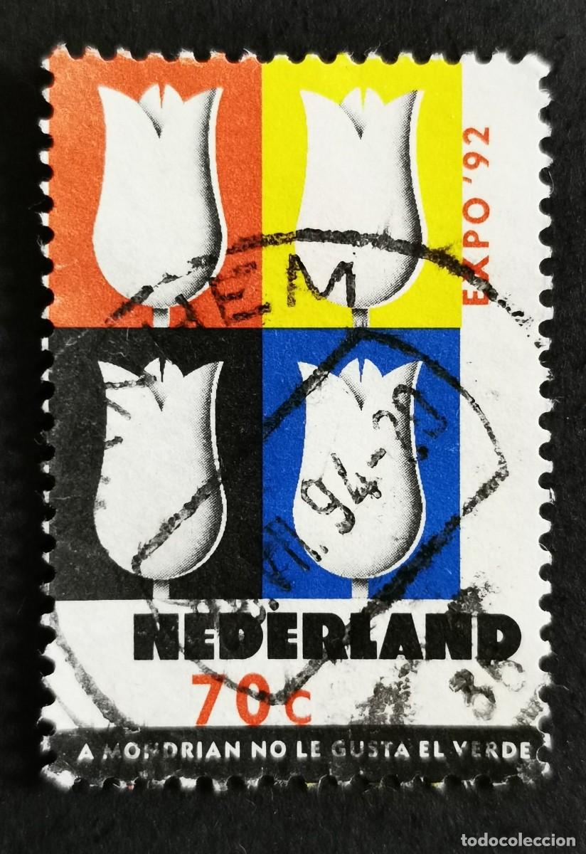 Sellos: Sello Pa&iacute;ses Bajos 1992, EXPO- Sevilla tulipanes, 70 c. Michel: NL 1433