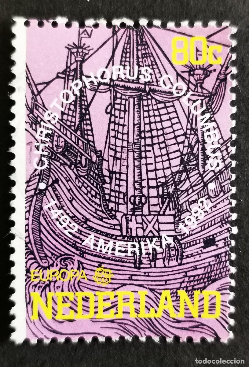 Sellos: Sello Pa&iacute;ses Bajos 1992,C.E.P.T. - Discovery America, 80 c. Michel: NL 1442