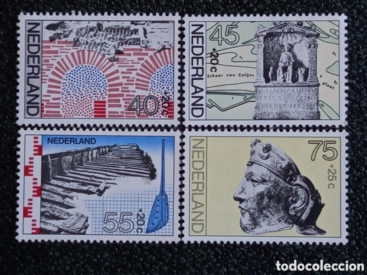 Sellos: Pa&iacute;ses Bajos 1978 Lote 4 Sellos Arqueolog&iacute;a y Antig&uuml;edades MNH NVPH 1162/1165