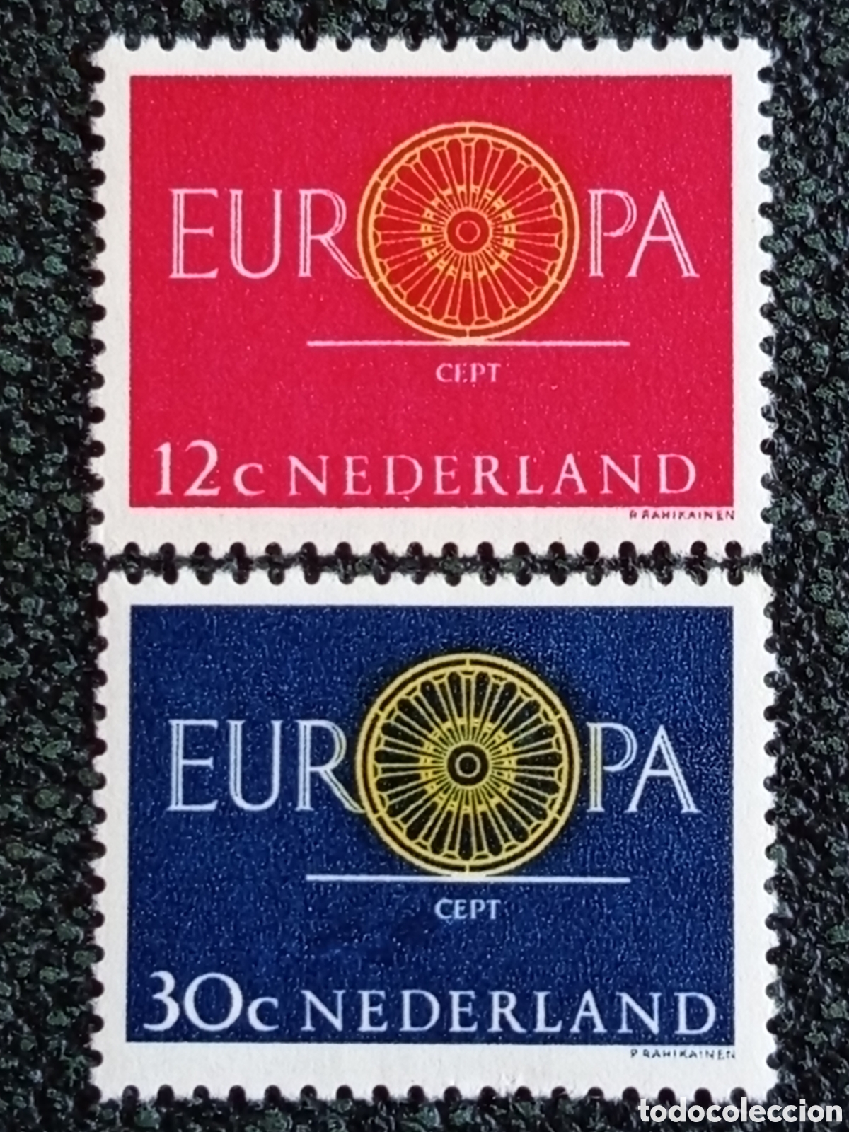 Sellos: Pa&iacute;ses Bajos 1960 Lote 2 Sellos EUROPA CEPT Rueda Radiada MNH NVPH 736/737