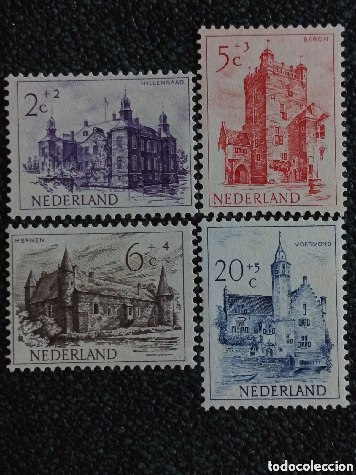 Sellos: Pa&iacute;ses Bajos 1951 Lote 4 Sellos Castillos Neerlandeses MNH NVPH 568/571