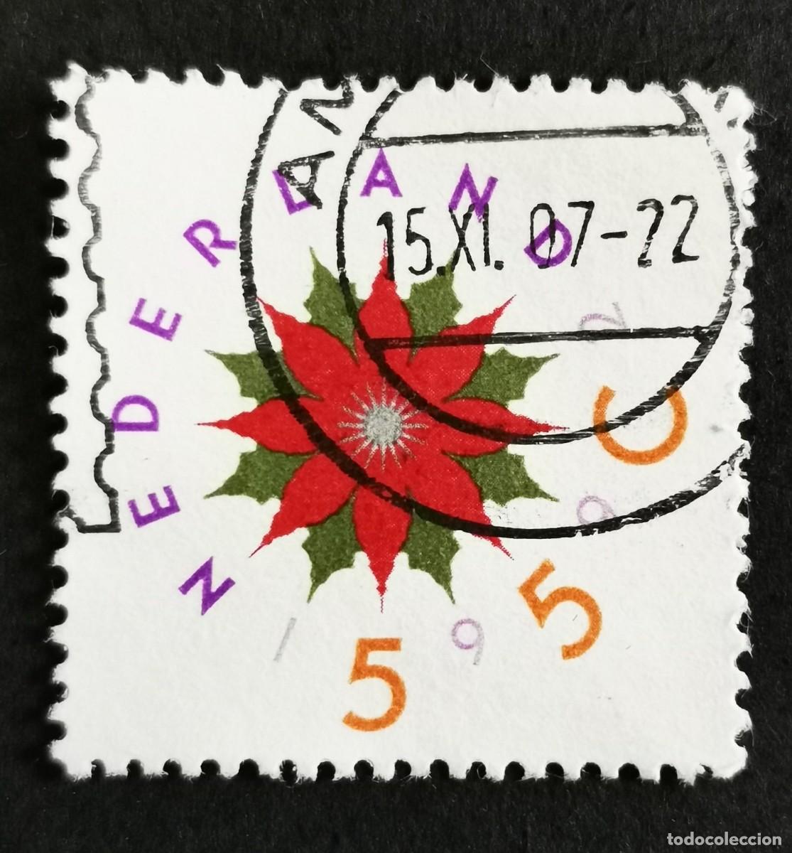 Sellos: Sello Pa&iacute;ses Bajos 1992, Flor de Pascua (Centro Rojo), 55 c. Michel: NL 1458