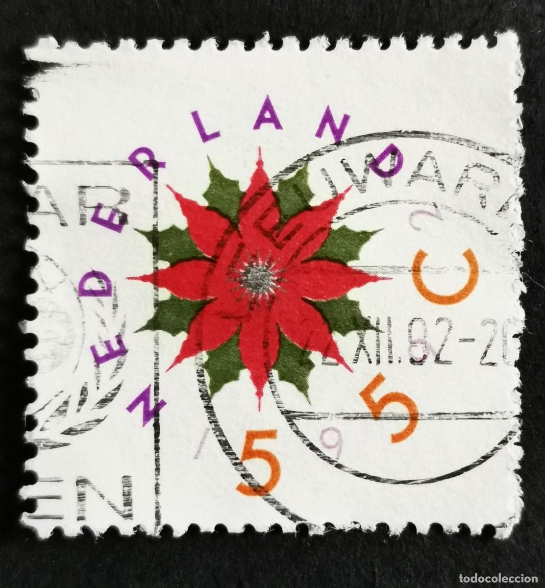 Sellos: Sello Pa&iacute;ses Bajos 1992, Flor de Pascua (Centro Rojo), 55 c. Michel: NL 1458