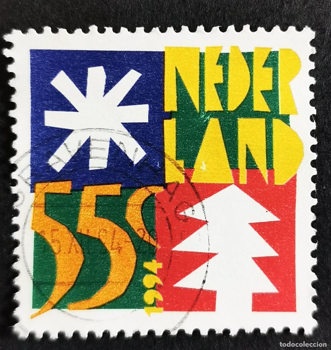Sellos: Sello Pa&iacute;ses Bajos 1994, Estrella y &aacute;rbol de Navidad, 55 c. Michel: NL 1528