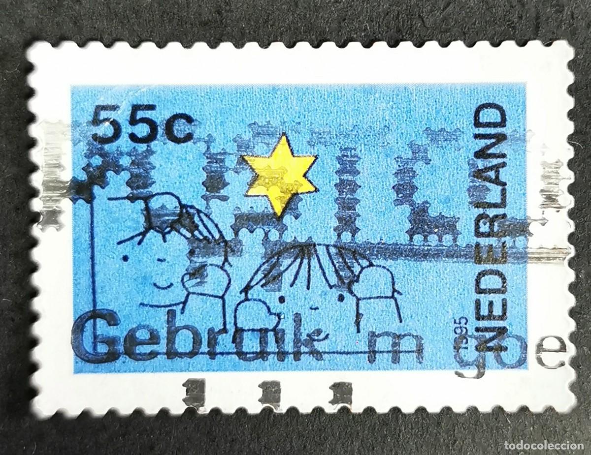 Sellos: Sello Pa&iacute;ses Bajos 1995, Ni&ntilde;os mirando una estrella trav&eacute;s de la ventana, 55 c. Michel: NL 1561