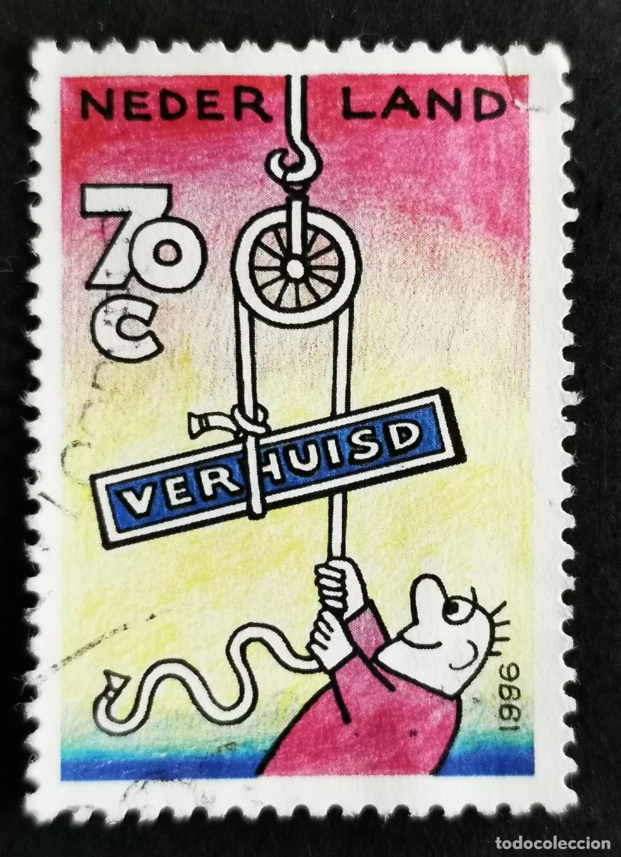 Sellos: Sello Pa&iacute;ses Bajos 1996, Colocando el cartel de &rdquo;MUDANZA&rdquo;, 70 c. Michel: NL 1570
