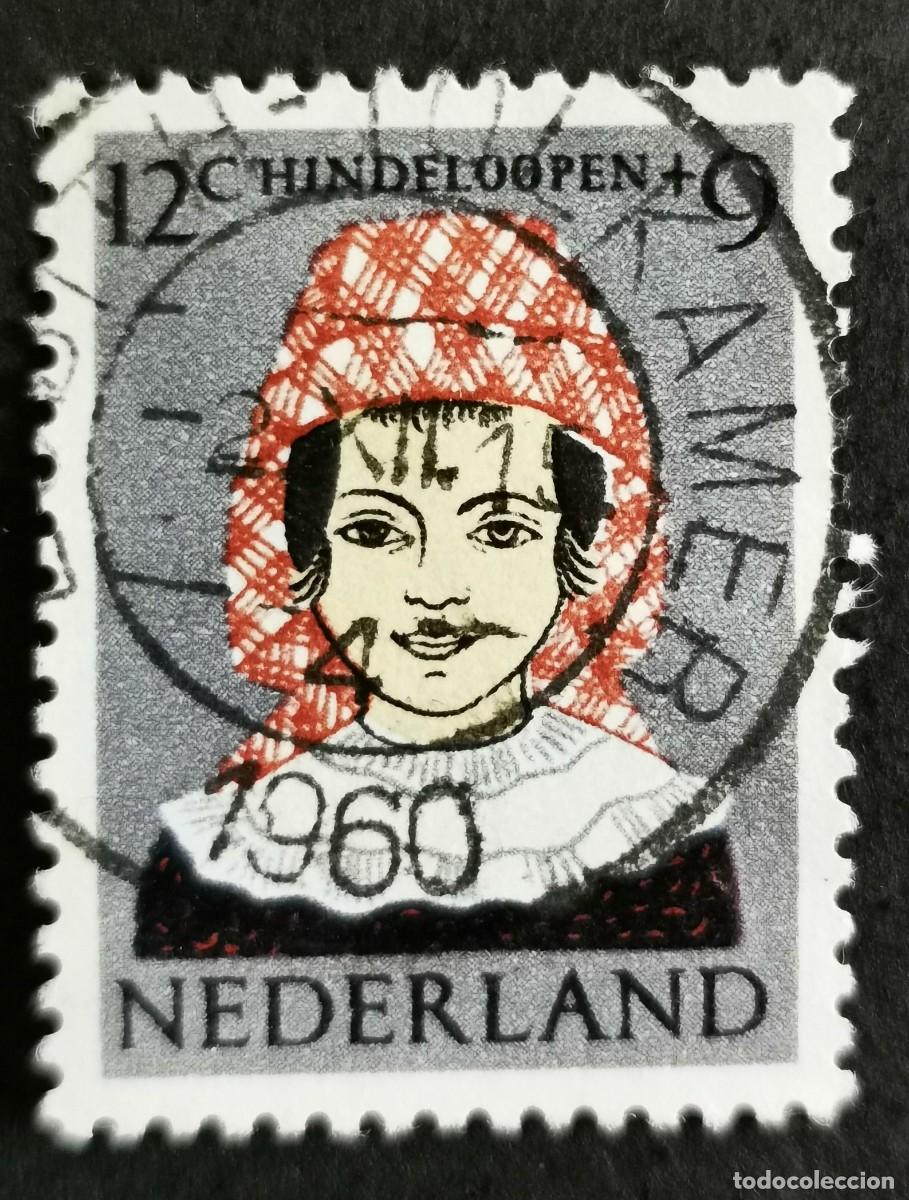 Stamps: Sello Pa&iacute;ses Bajos 1960, Traje Tradicional Hindeloopen, 12+9 c. Michel: NL 758