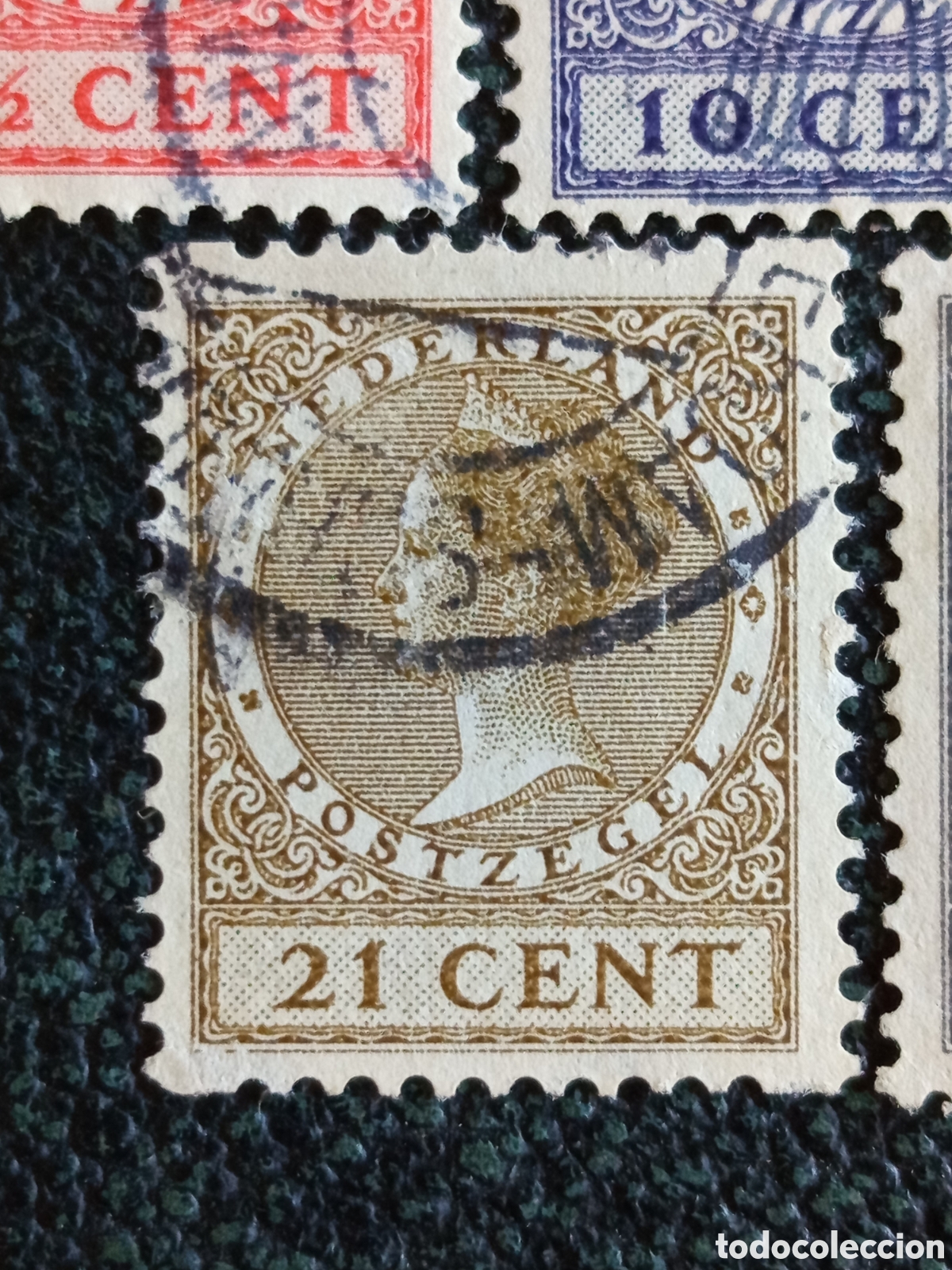 Briefmarken: Sellos Pa&iacute;ses Bajos 1924 Lote 7v Reina Guillermina Variante Rollo NVPH R10 Usado Alto valor y raro