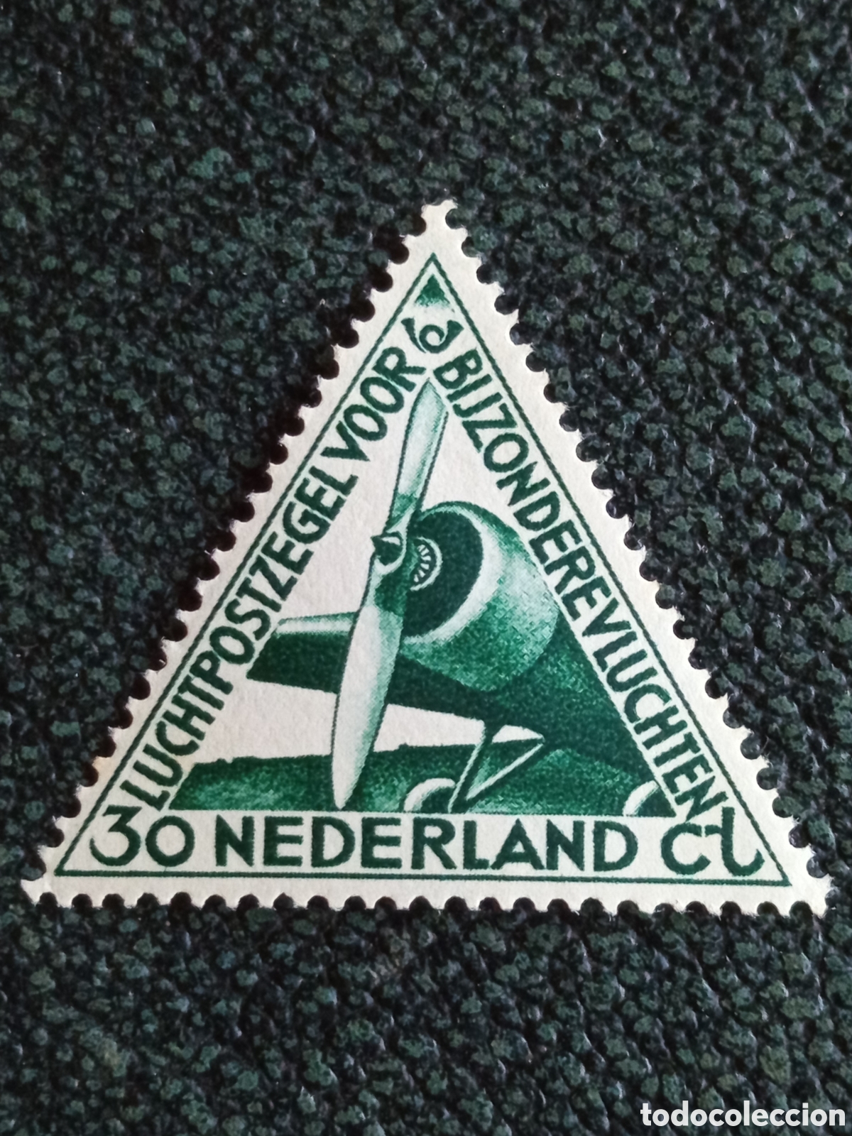Selos: Sello Pa&iacute;ses Bajos 1933 Triangular Correo A&eacute;reo Vuelos Especiales 30C MNH Mi 267