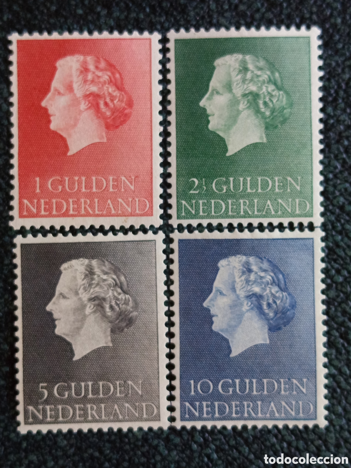 Selos: Sellos Pa&iacute;ses Bajos 1954 Altos Valores Reina Juliana Serie Comp Michel 631-631D Nuevo MH