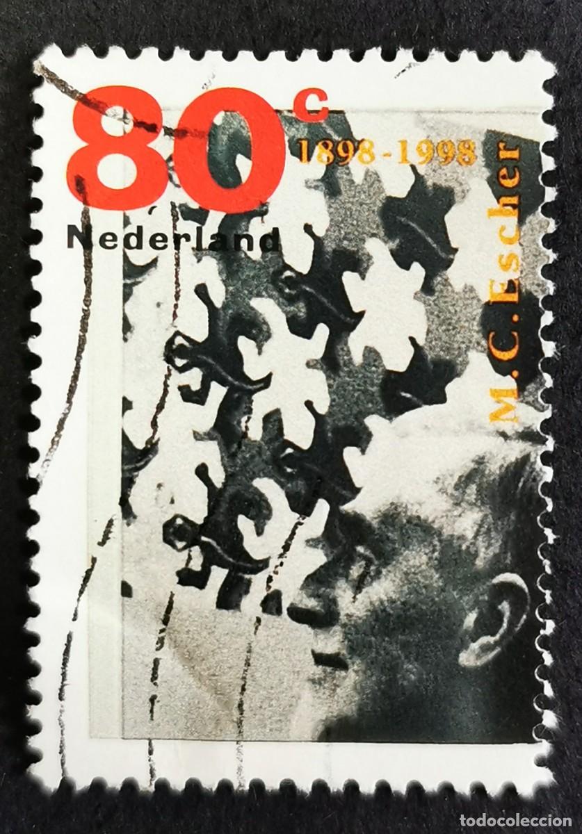 Sellos: Sello Pa&iacute;ses Bajos 1998, Centenario nacimiento M.C. Escher (1898-1972), 80 c. Michel: NL 1666