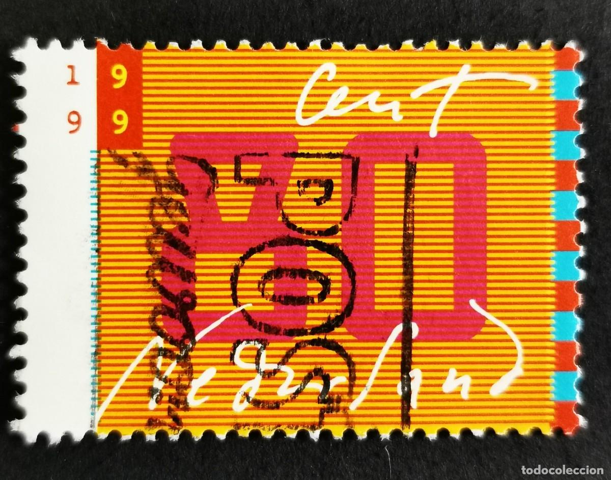 Sellos: Sello Pa&iacute;ses Bajos 1999, '80' en la pantalla del ordenador, 80 c. Michel: NL 1731