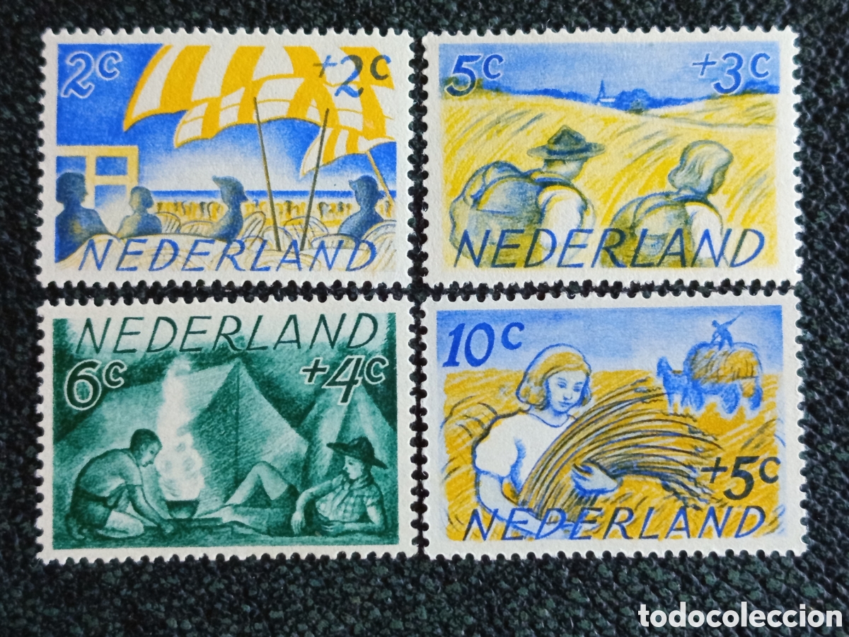 Selos: Sellos Pa&iacute;ses Bajos 1949 Lote 4v Obras Culturales Campamento Michel 516 al 519 MH