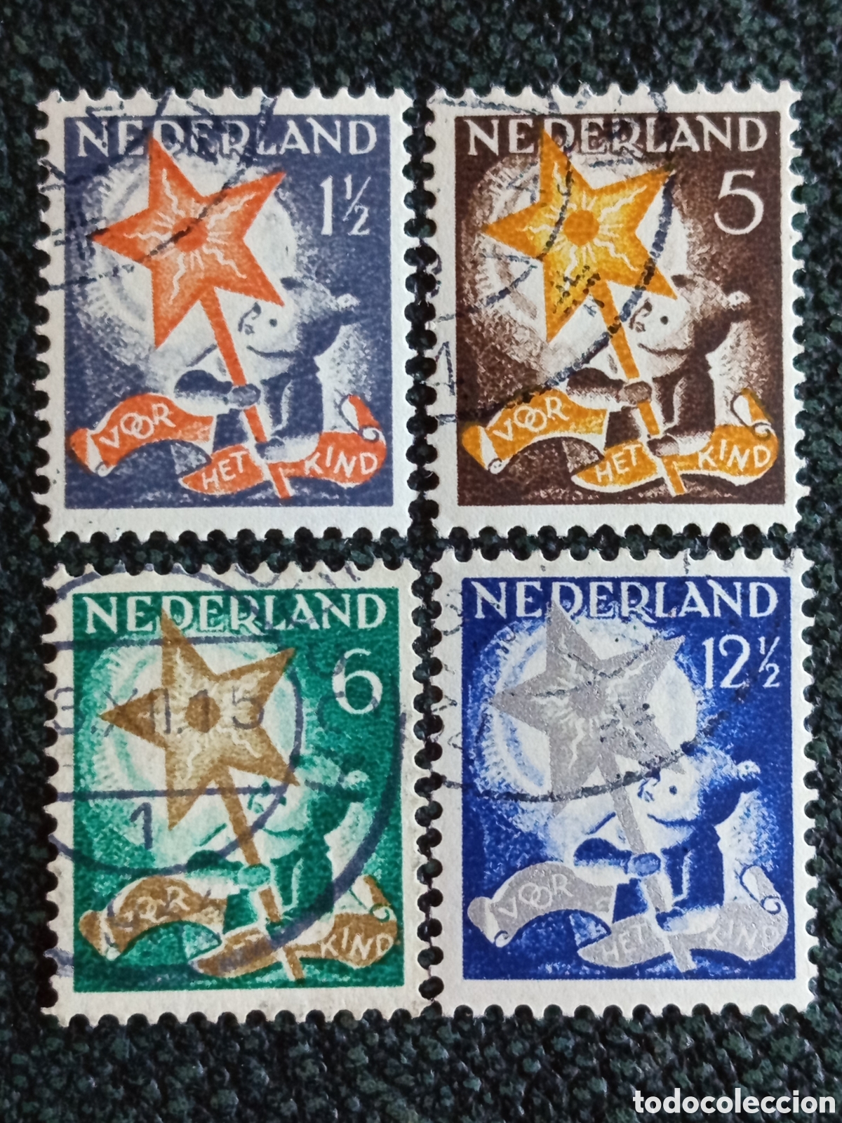 Stamps: Sellos Pa&iacute;ses Bajos 1933 Serie Completa Infancia Estrella Michel 268 al 271 MH