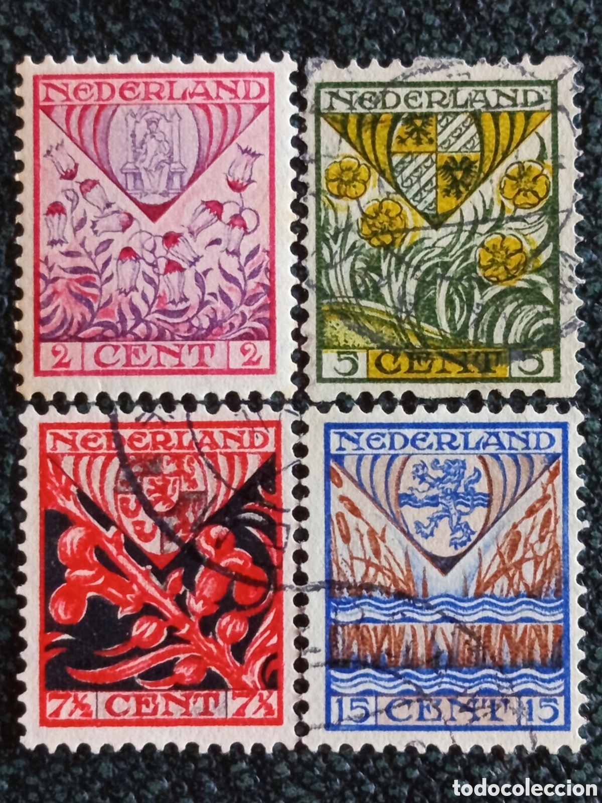 Francobolli: Sellos Pa&iacute;ses Bajos 1927 Serie Comp Escudos Variante Dentado S&iacute;ncopa 5C NVPH 209 alto Valor
