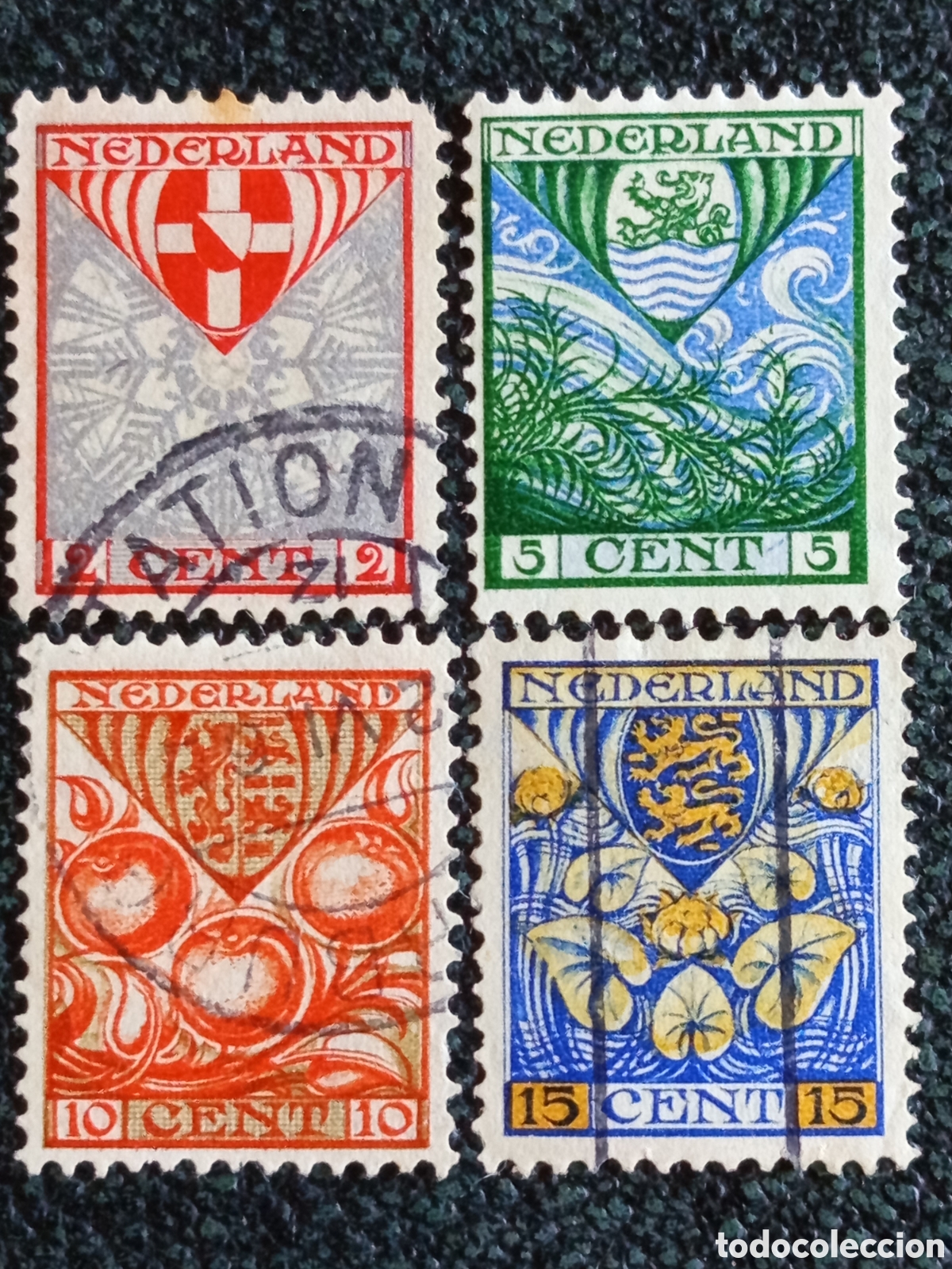 Francobolli: Sellos Pa&iacute;ses Bajos 1926 Serie Completa Escudos Provincias Michel 195 al 198