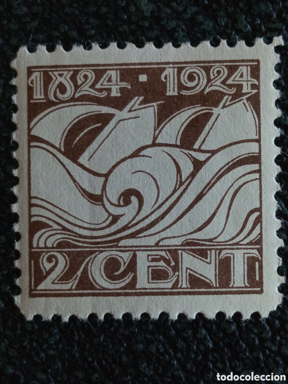 Francobolli: Sello Pa&iacute;ses Bajos 1924 Centenario Salvamento Mar&iacute;timo KNRM 2C Nuevo MH Michel 140