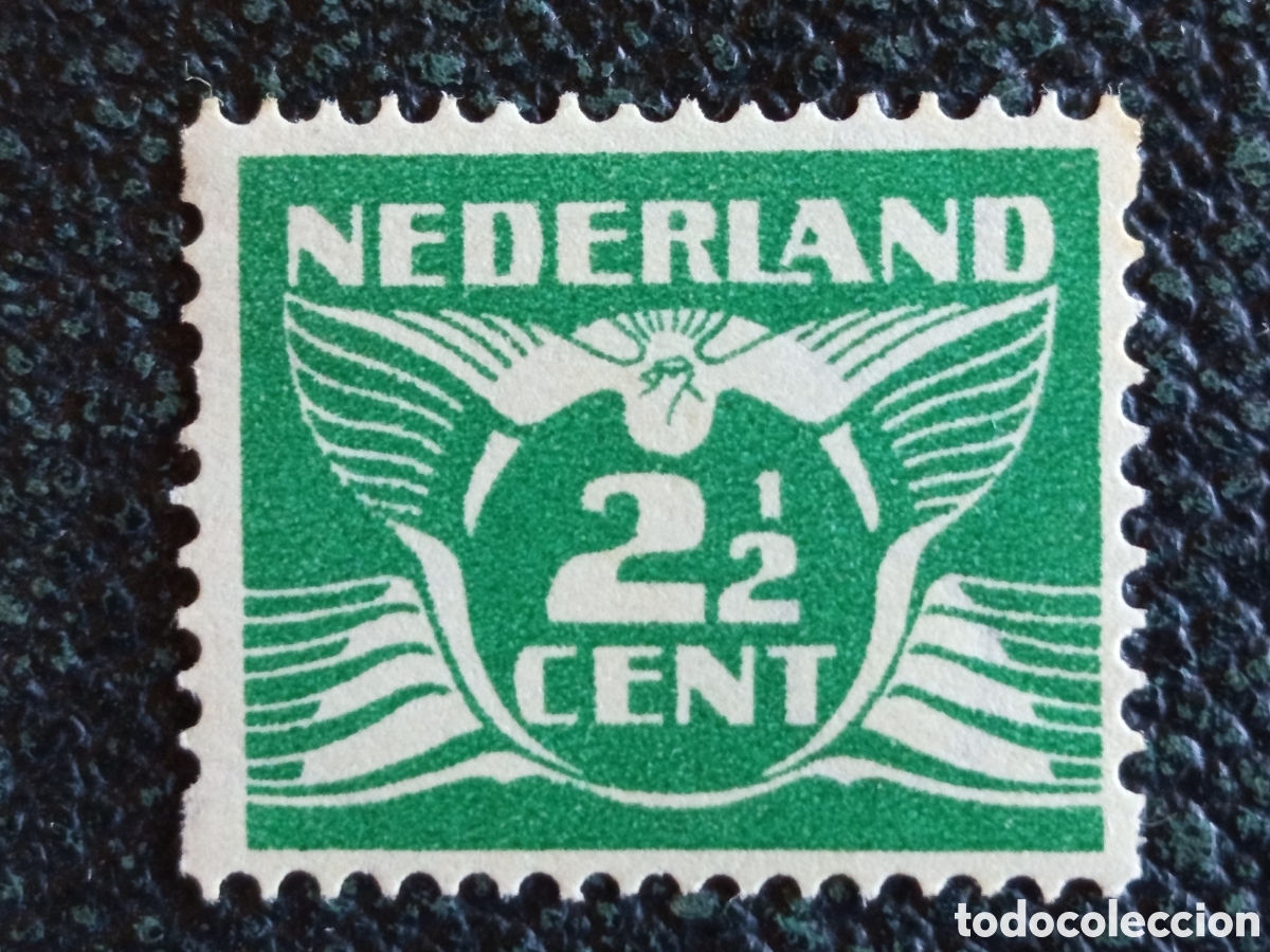 Timbres: Sello Pa&iacute;ses Bajos 1925 Paloma en Vuelo 2&frac12;C Variante Dentado S&iacute;ncopa Roltanding MNH