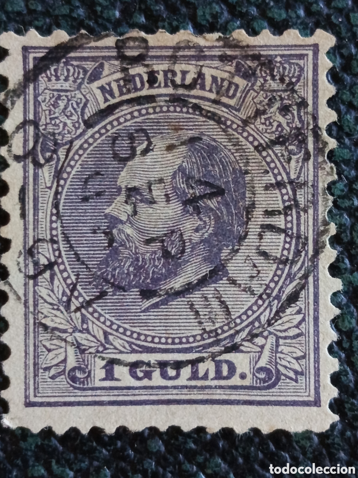 Briefmarken: Sello Holanda 1888 Rey Guillermo III Alto Valor 1 Gulden Usado Cat&aacute;logo NVPH 28