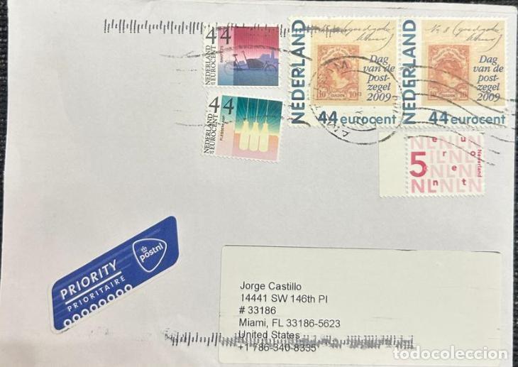 Sellos: TS.)2009, NETHERLANDS, AIRMAIL ENVELOPE FROM THE NETHERLANDS (AMSTERDAM, THE HAGUE, OR ROTTERDAM) TO