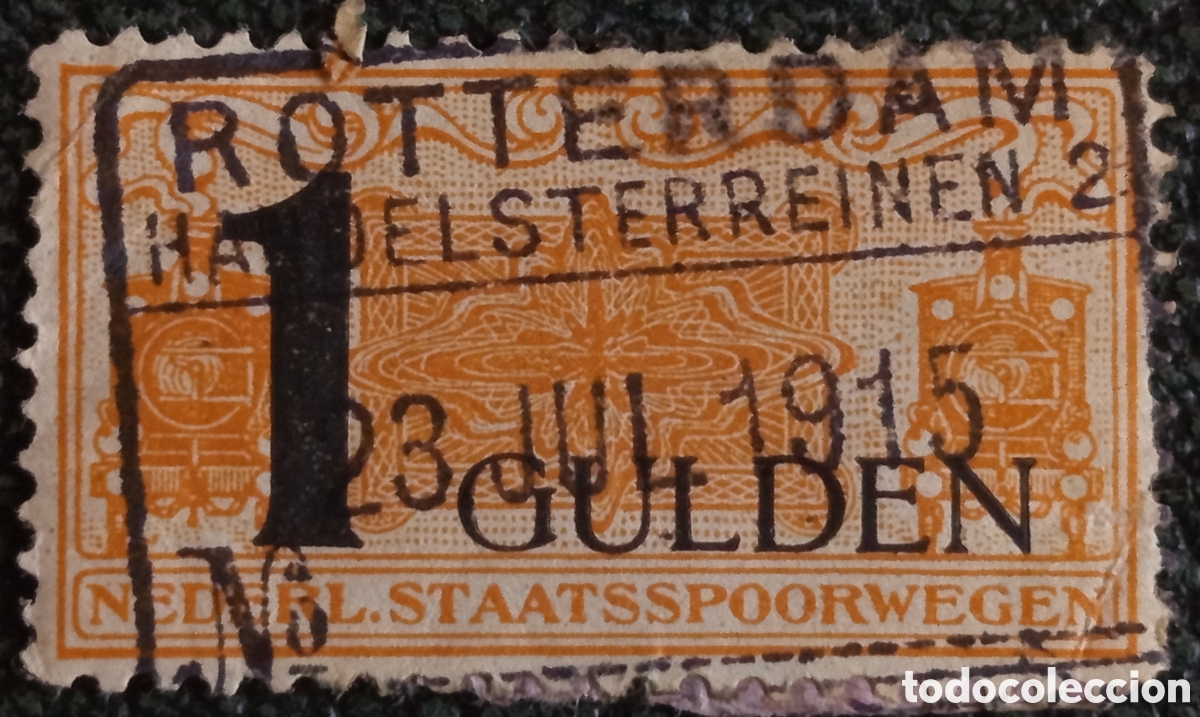 Stamps: Sello Paquetes Ferrocarril Holanda 1915 1G Usado (NVPH #SP13 / Erler #13)