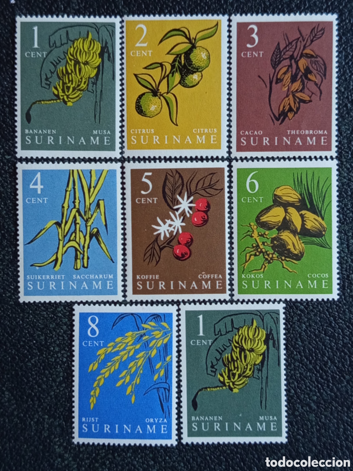 Sellos: Suriname 1961 Flora Frutos Tropicales Serie MH (Scott #354-360 / NVPH 354-360)
