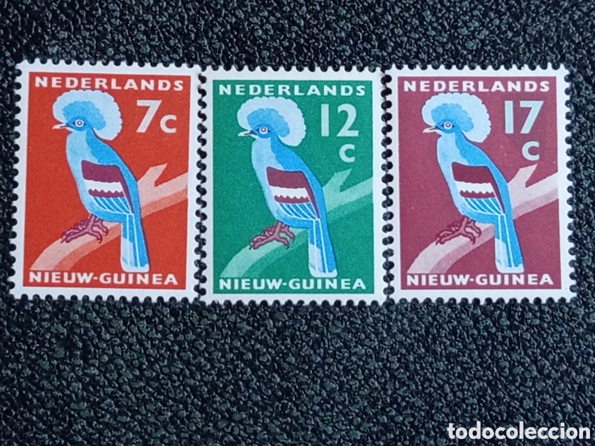 Sellos: Nieuw-Guinea 1959 Paloma Coronada Serie Completa MNH (Scott #24-28/NVPH 54-56)