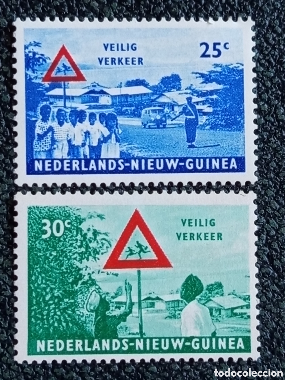 Sellos: Nieuw-Guinea 1962 Seguridad Vial Serie Completa MNH (Scott #43-44/NVPH #73-74)