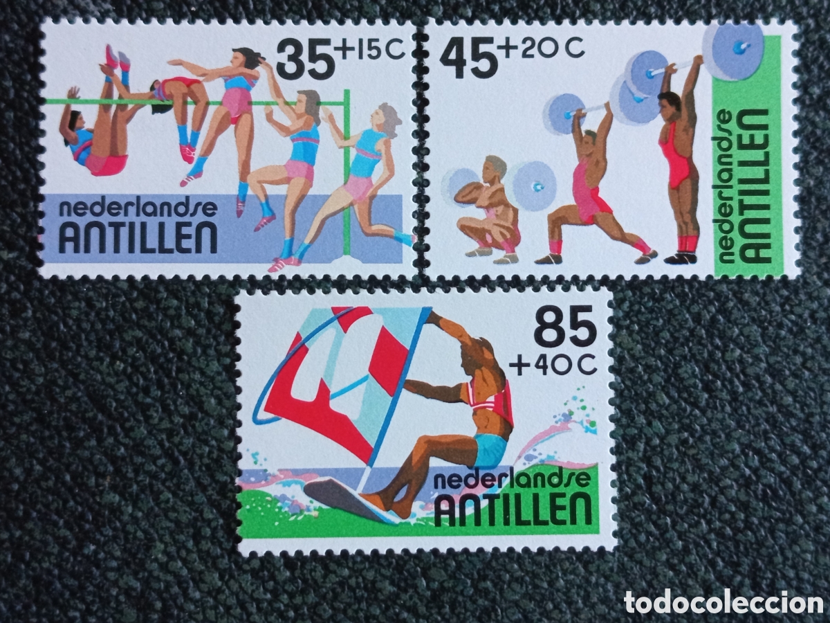 Sellos: Antillas Neerlandesas 1983 Deportes Serie Completa MNH (Scott B210-212/NVPH 735-737)