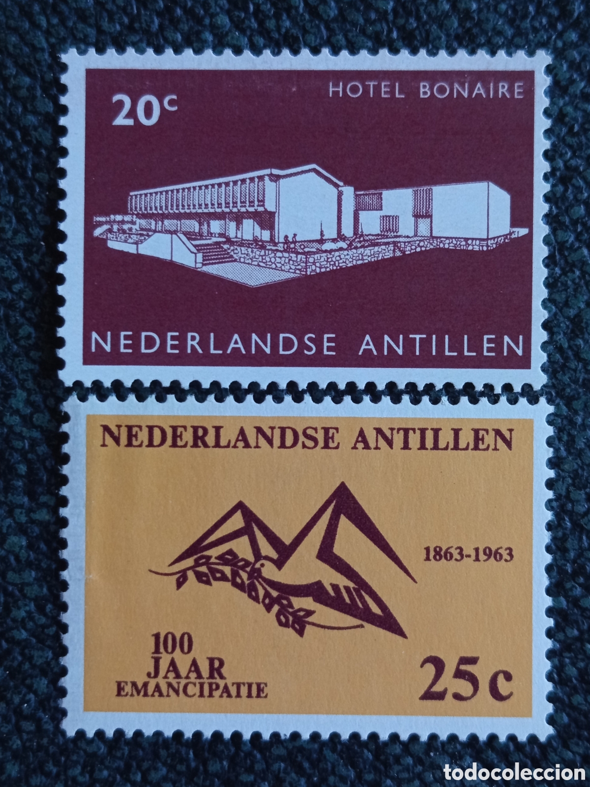 Sellos: Antillas Neerlandesas 1963 Hoteles y Emancipacion MNH (Scott 281,283/NVPH 336-337)