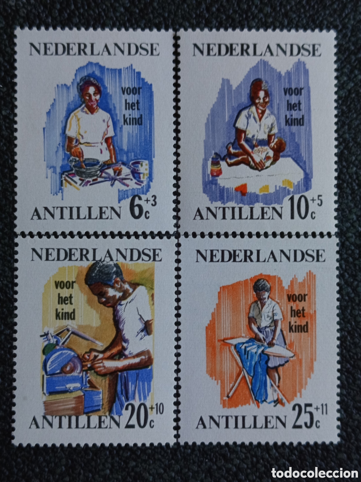 Sellos: Antillas Neerlandesas 1966 Pro Infancia Serie Completa MNH (Scott B109-112)