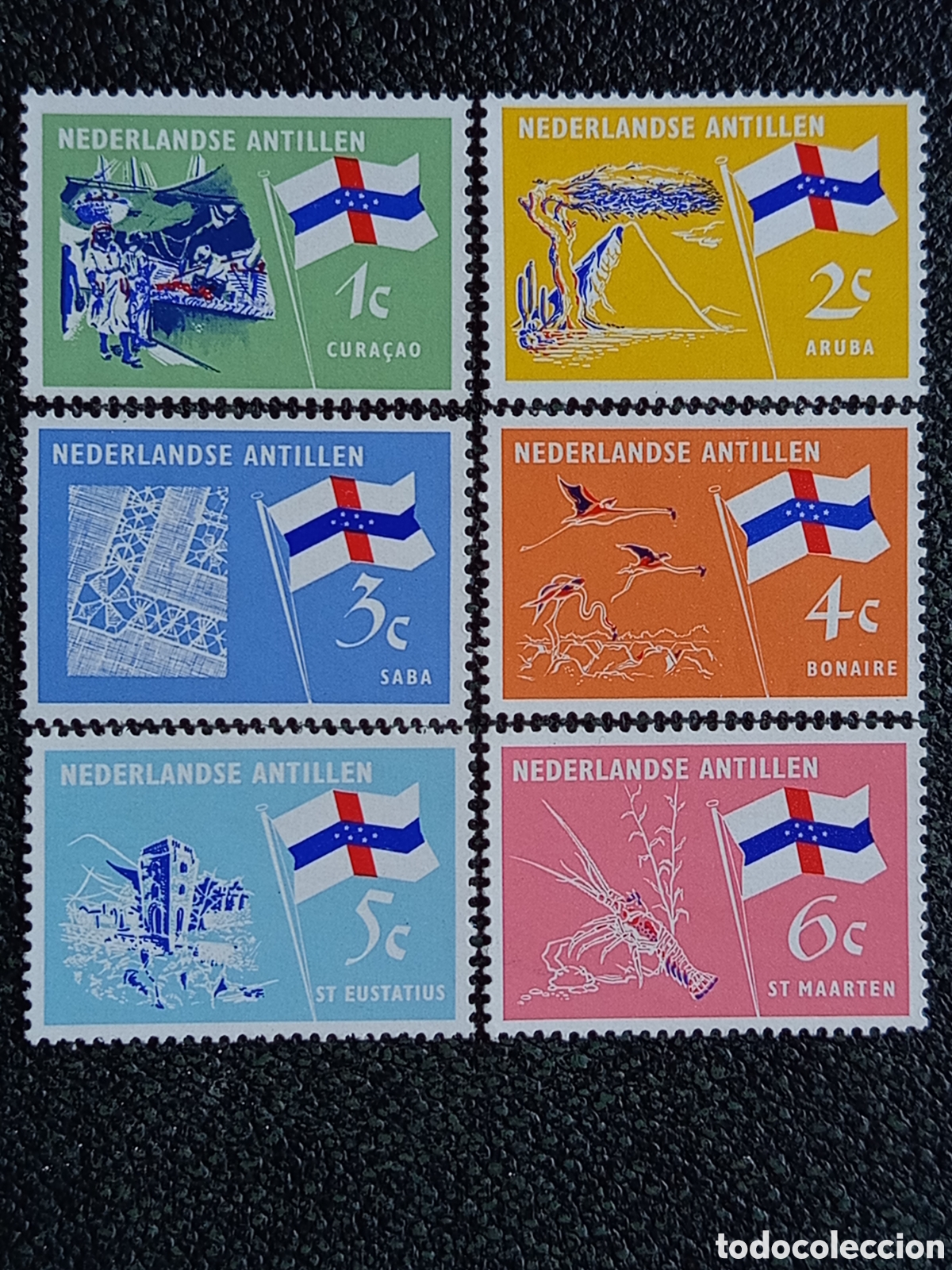 Sellos: Antillas Neerlandesas 1959 Islas Serie Completa MNH (Scott 245-250/NVPH 287-292)