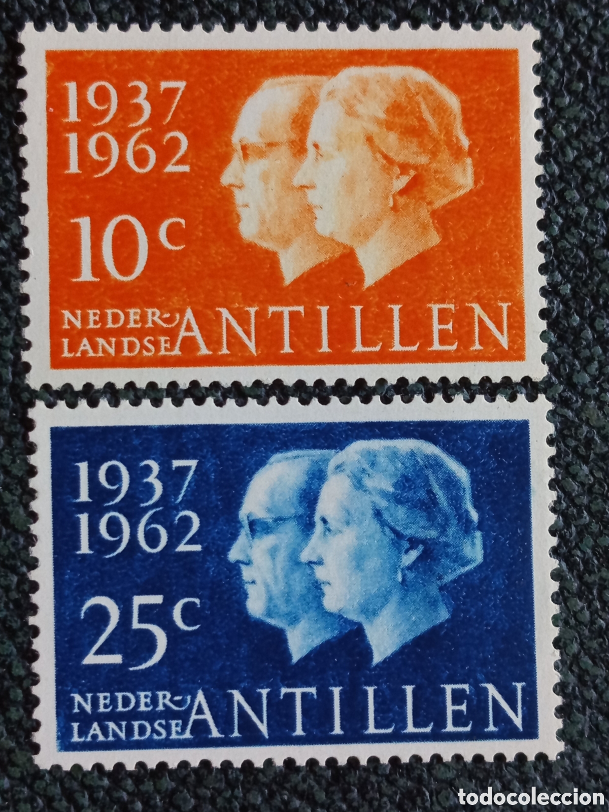 Sellos: Antillas Neerlandesas 1962 Bodas de Plata MH (Scott #274-275 / NVPH #323-324)