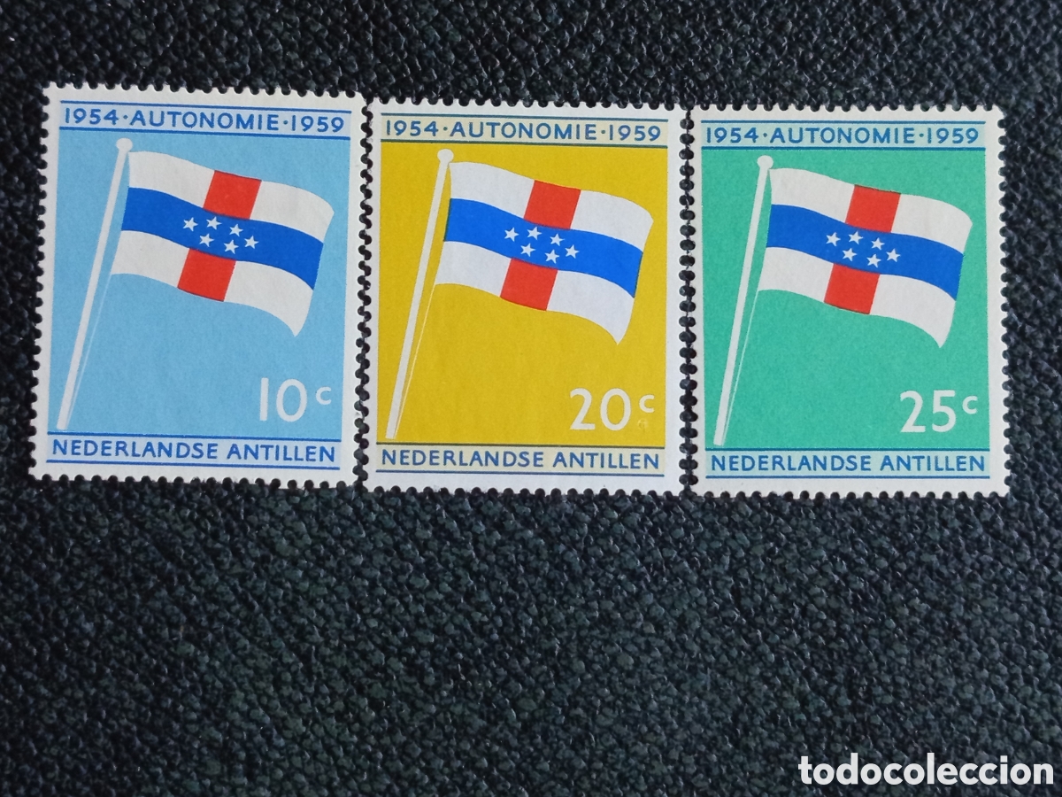 Sellos: Antillas Holandesas 1959 Autonom&iacute;a Serie MNH Cat Scott #262-264