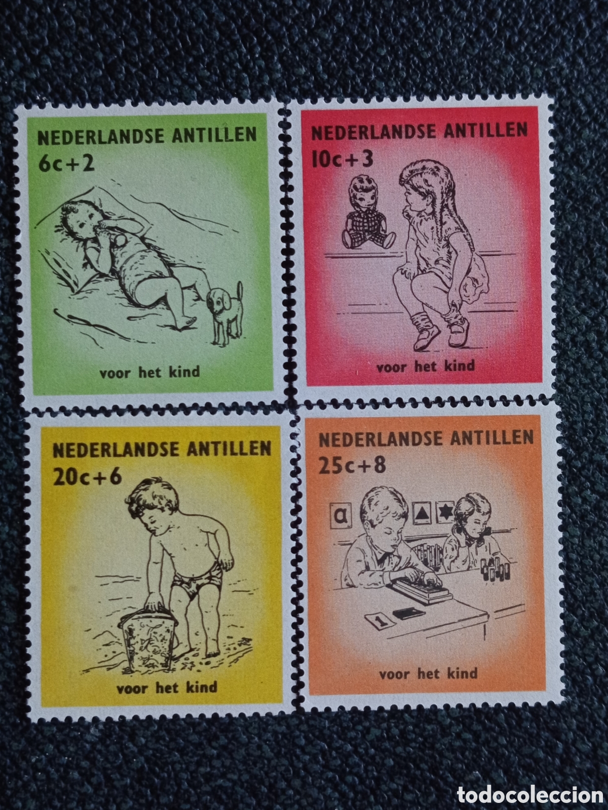 Sellos: Antillas Holandesas 1961 Pro Infancia Serie MH Cat Scott #B61-B64