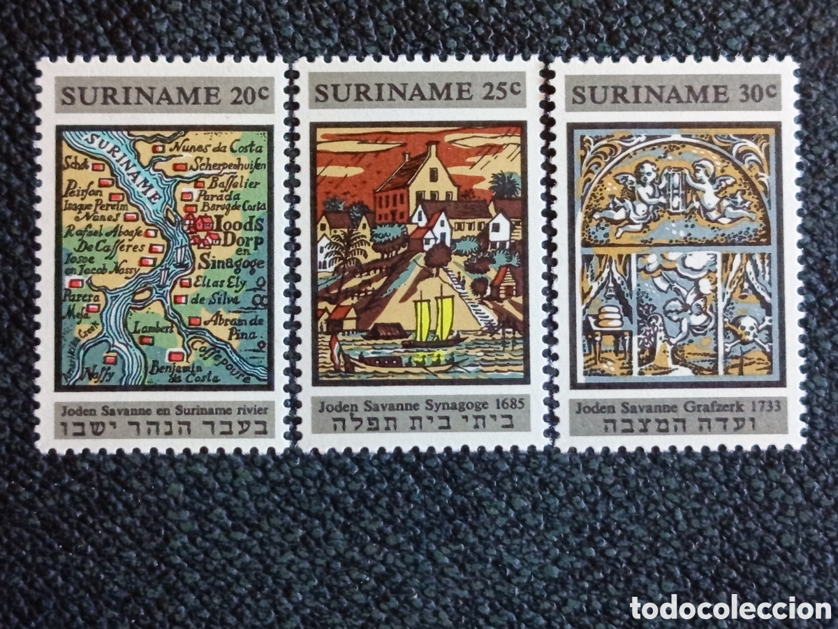 Sellos: Suriname 1968 Sinagoga Joden Savanne Serie MNH Cat Scott #359-361