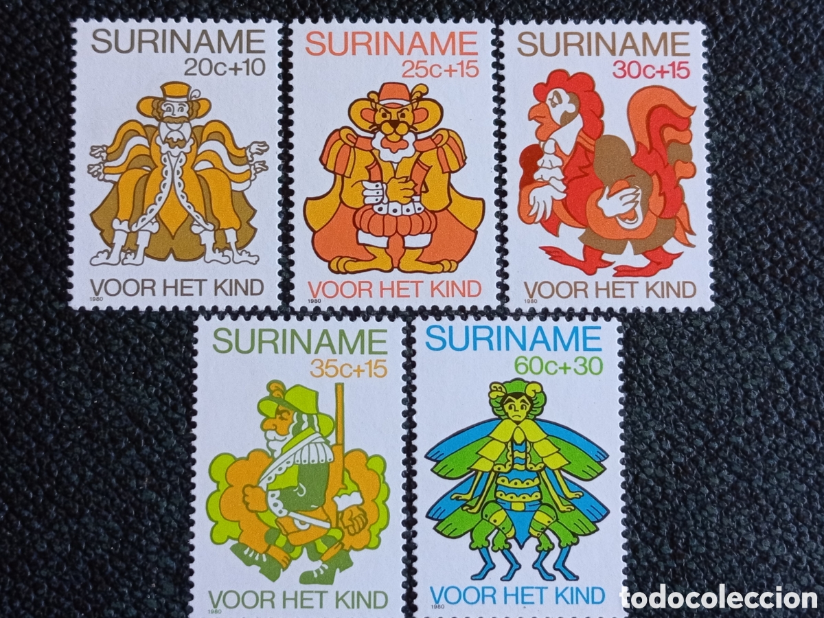 Sellos: Suriname 1980 Pro Infancia Serie Completa MNH Cat Scott #B271-B275