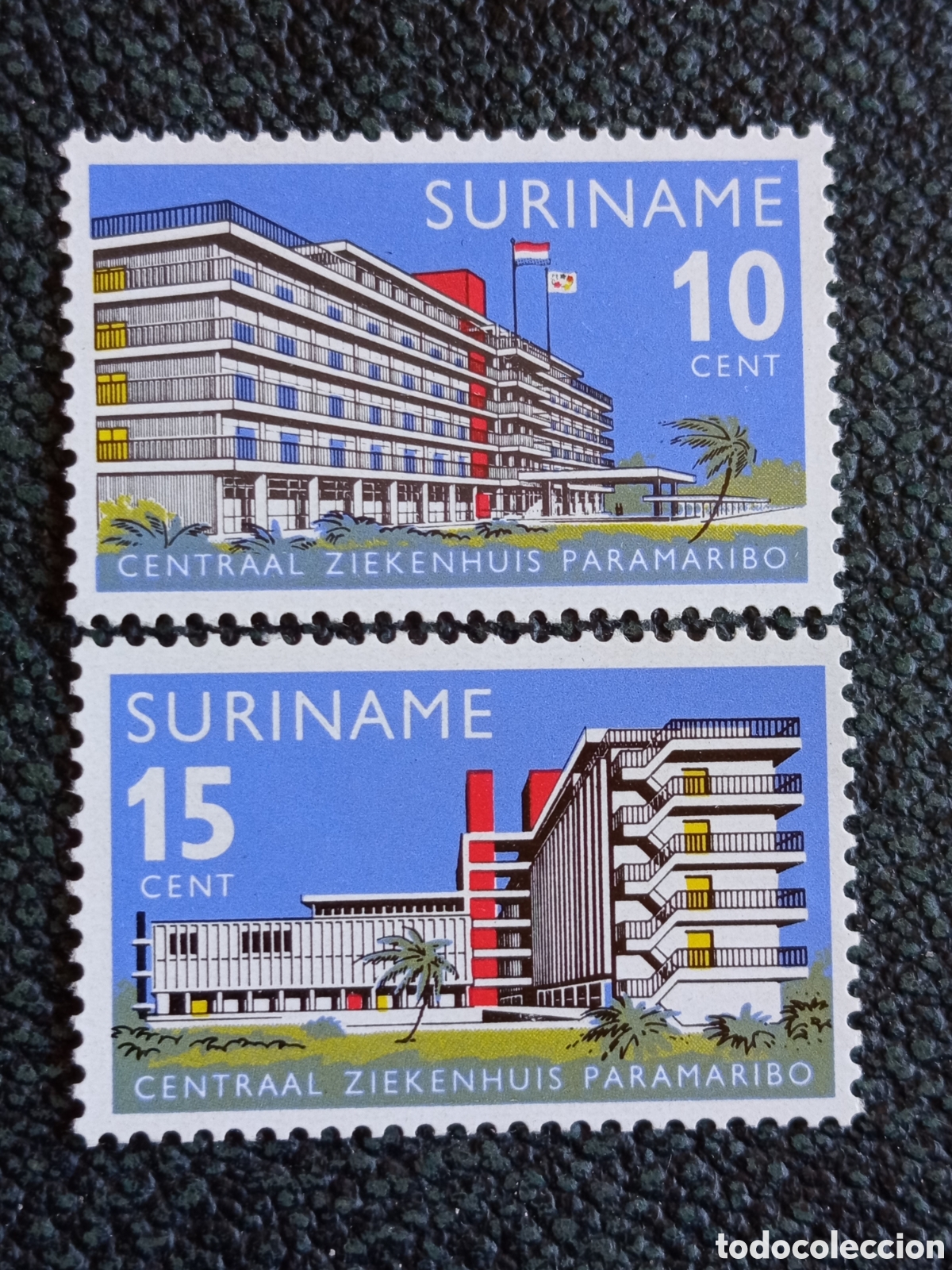 Sellos: Suriname 1966 Inauguraci&oacute;n Hospital Central Serie MNH Scott #331-332