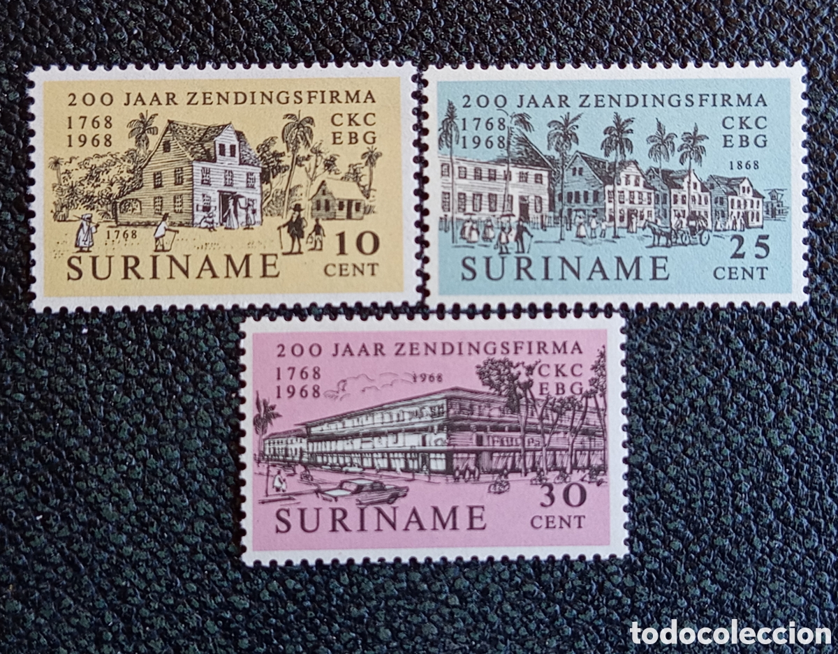 Sellos: Suriname 1968 200A Empresa Misionera CKC Serie MNH Cat Scott #356-358