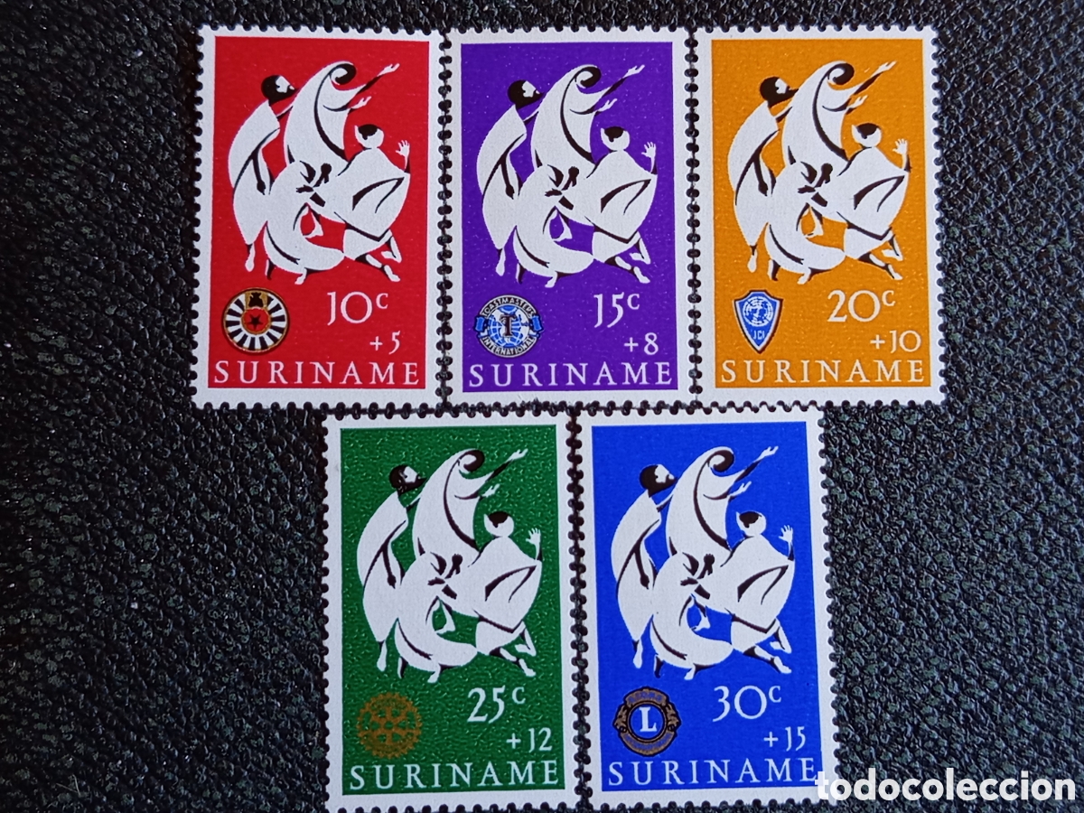 Sellos: Suriname 1966 Clubes de Servicio Pascua Serie MNH Cat Scott #B117-B121 (