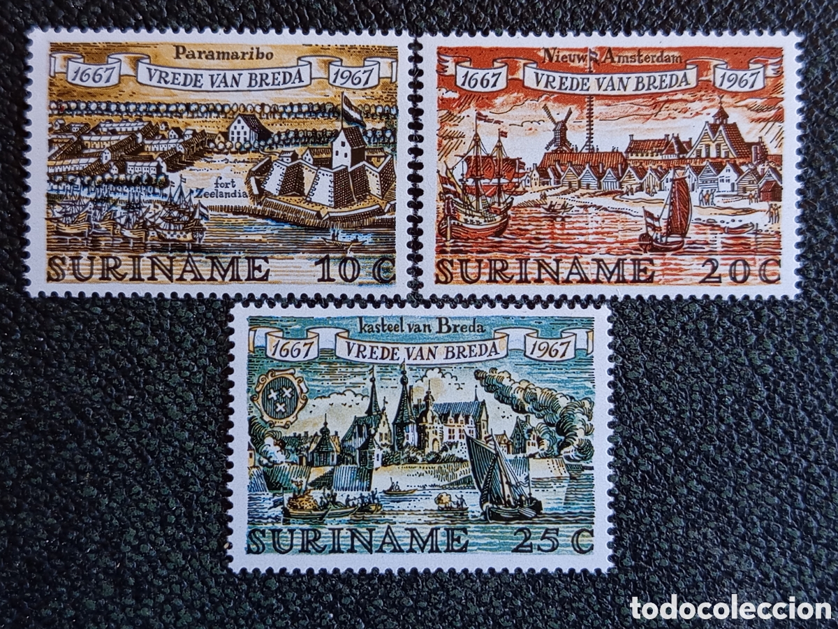 Sellos: Suriname 1967 Tratado de Breda Serie Comple