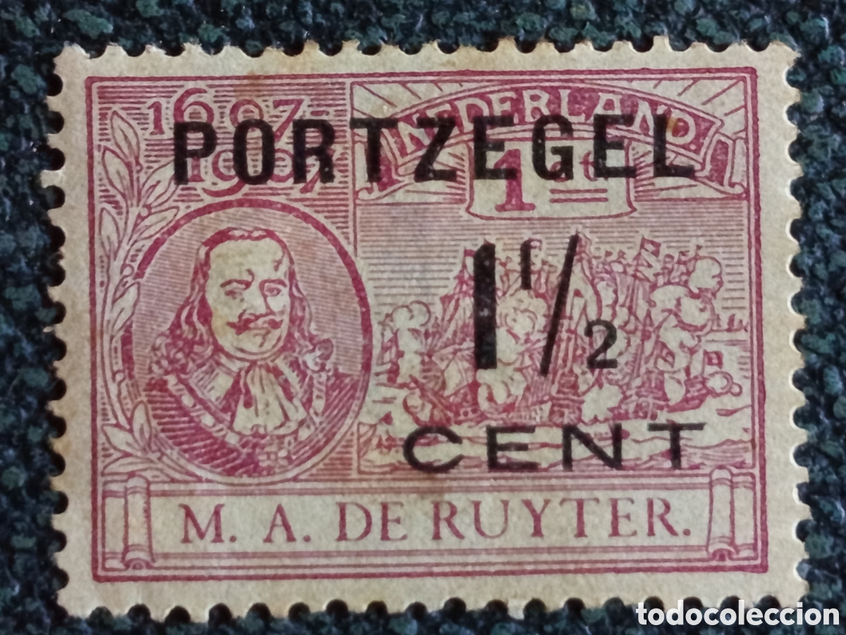 Sellos: Sello Tasa Pa&iacute;ses Bajos 1907 M.A. De Ruyter - NVPH n&ordm; P33 / Michel n&ordm; P31 MH