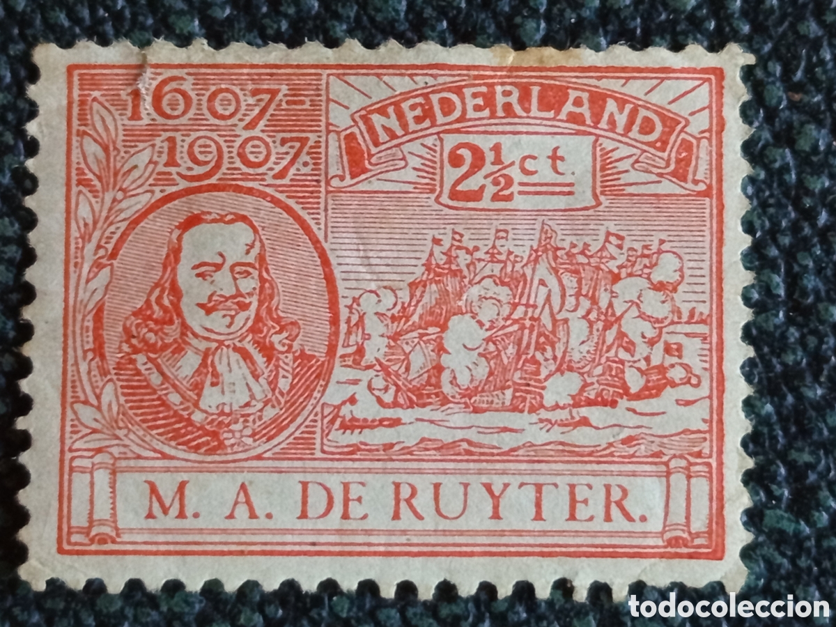Sellos: Sello Pa&iacute;ses Bajos 1907 M.A. De Ruyter 2&frac12;ct - NVPH n&ordm; 89 / Scott n&ordm; 89 MH
