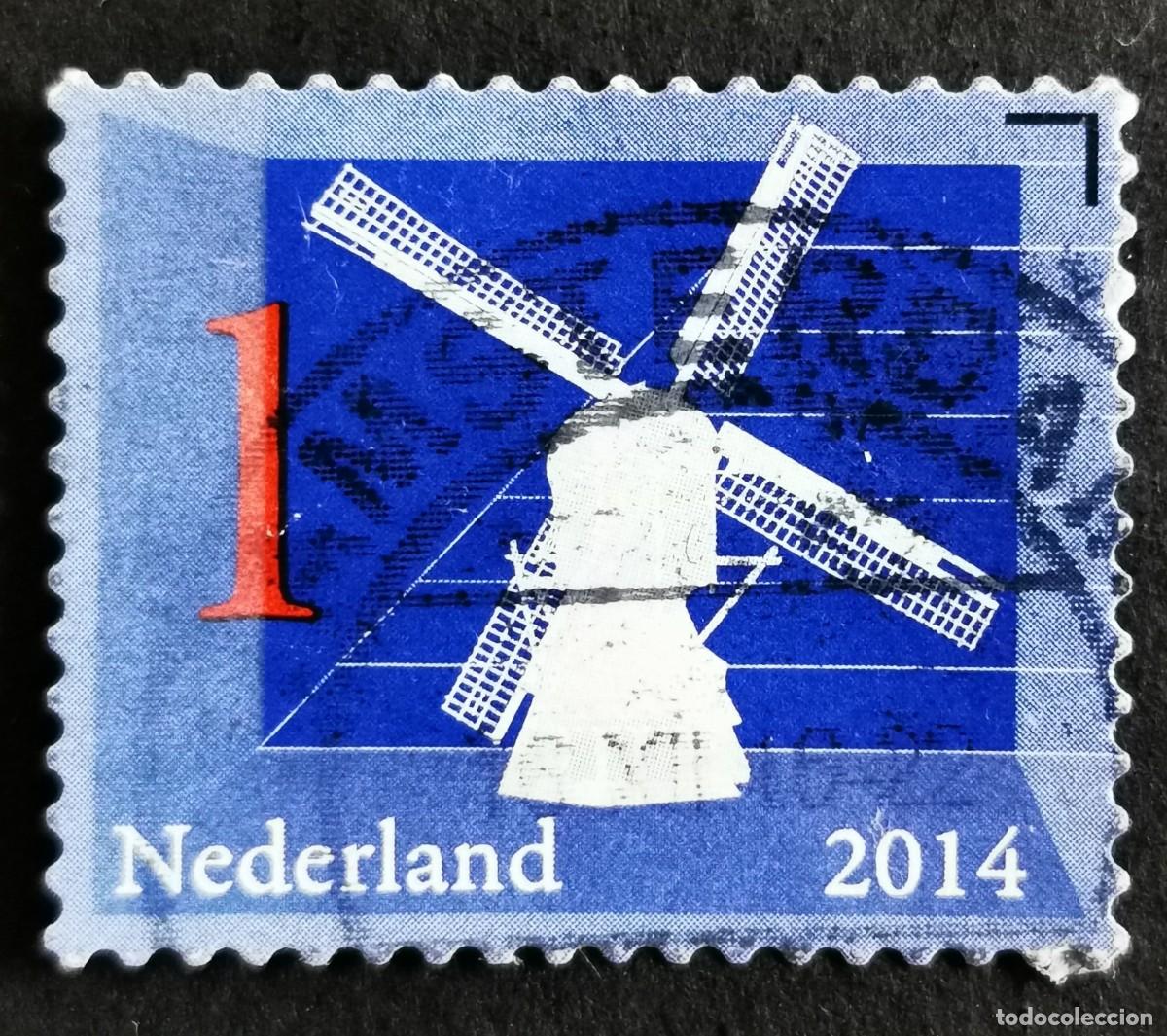 Sellos: Sello Pa&iacute;ses Bajos 2014, Iconos holandeses: Molino, 1 &ordm; - Sin Valor Facial, Michel: NL 3195