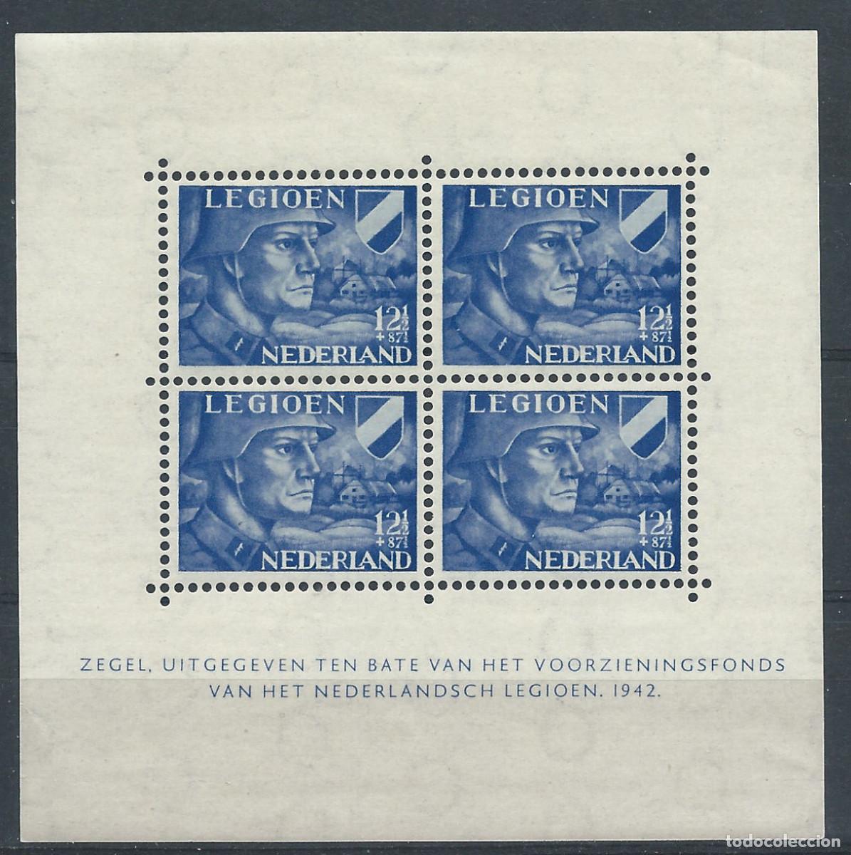Sellos: Pays-Bas Bloc N&deg;2* (MH) 1942 - La L&eacute;gion