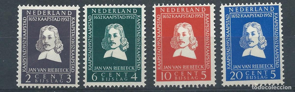 Sellos: Pays-Bas N&deg;564/67* (MH) 1952 - D&eacute;barquement de Jan Van Riebeeck au Cap