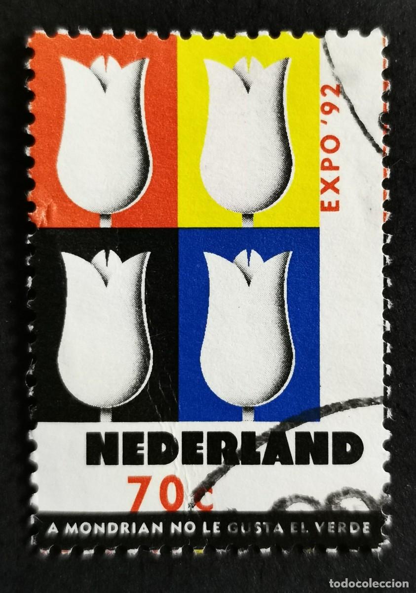 Sellos: Sello Pa&iacute;ses Bajos 1992, EXPO- Sevilla tulipanes, 70 c. Michel: NL 1433