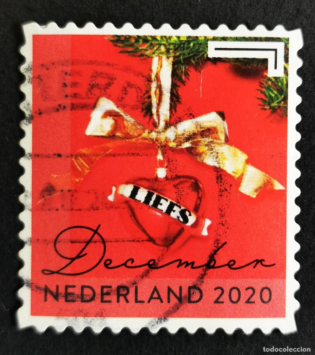 Sellos: Sello Pa&iacute;ses Bajos 2020, Adorno coraz&oacute;n pancarta, December &ordm; - Sin Valor Facial, Michel: NL 3973