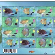 Sellos: HONG KONG 2003 SHEET MNH FAUNA MARINA PET FISHES PECES POISSONS PESCI FISCHEN PEIXES MARINE LIFE. Lote 363845225