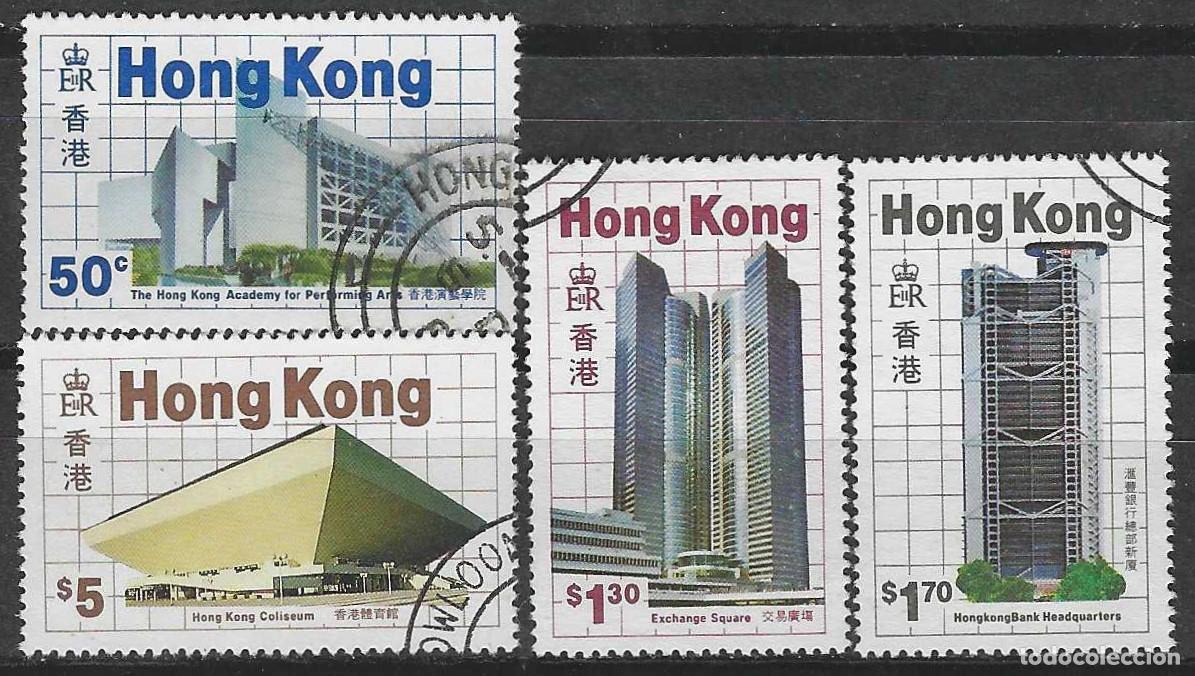 Sellos: HONG KONG 1985 - EDIFICIOS MODERNOS, S.COMPLETA - USADOS - Foto 1
